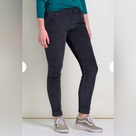 Toad&Co Karuna Cord 5 Pocket Skinny Pant Women’s 4 Soot Corduroy Organic Cotton - Picture 1 of 14